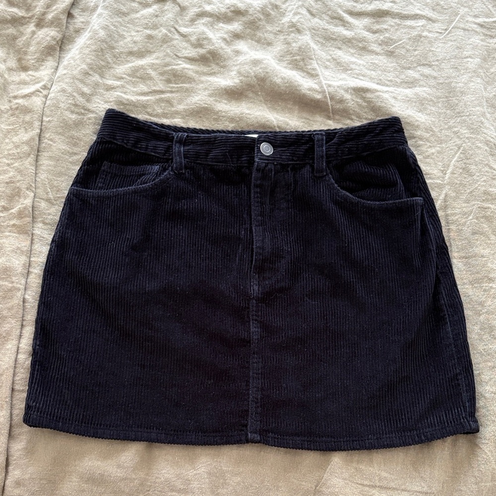 Wilfred Black Corduroy Mini Skirt